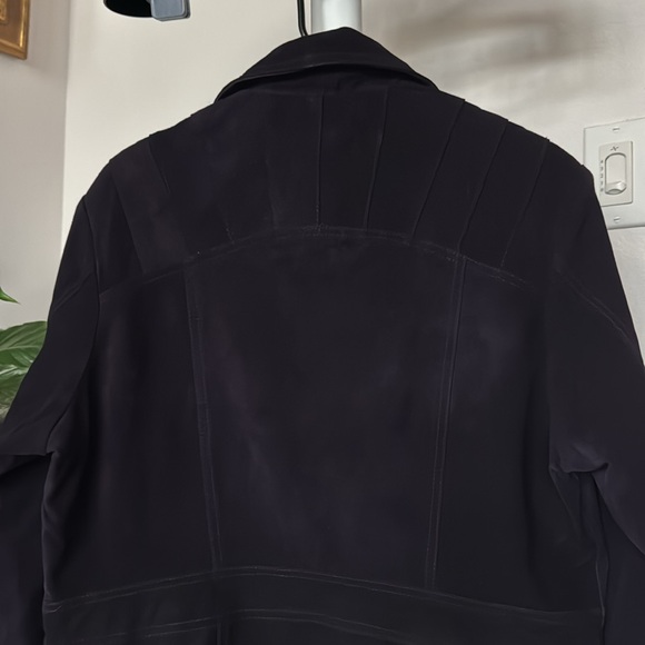 Maxima/Wilsons Purple Suede Leather Button Front Tailored Jacket/Coat Sz L - Picture 11 of 12